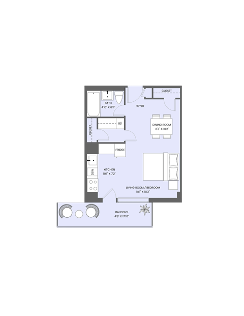 A floor plan of a house with a living room, dining room, kitchen, bathroom, and bedrooms.